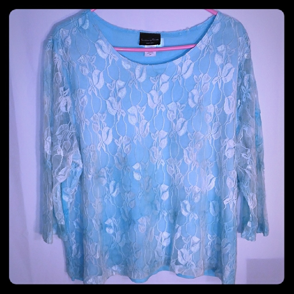 Women's Brittany Black Turquoise & White Top.